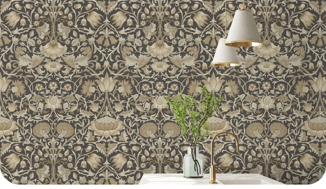 A Stunning Powder Room Tranformation Featuring Classic Damask Elegance